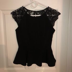 Black Peplum Forever 21 Shirt